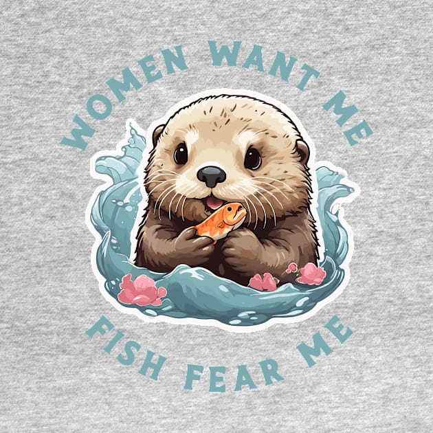 kawaii sea otter by Kingrocker Clothing